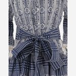 ABITO IN COTONE CON MOTIVO geometrico SPRING 04NAVY PEPS CANNES 