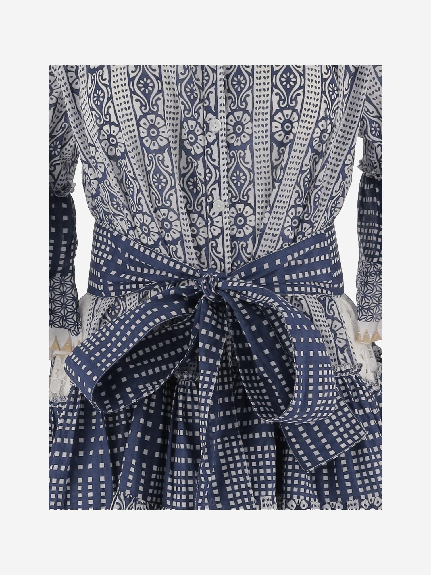 ABITO IN COTONE CON MOTIVO geometrico SPRING 04NAVY PEPS CANNES 