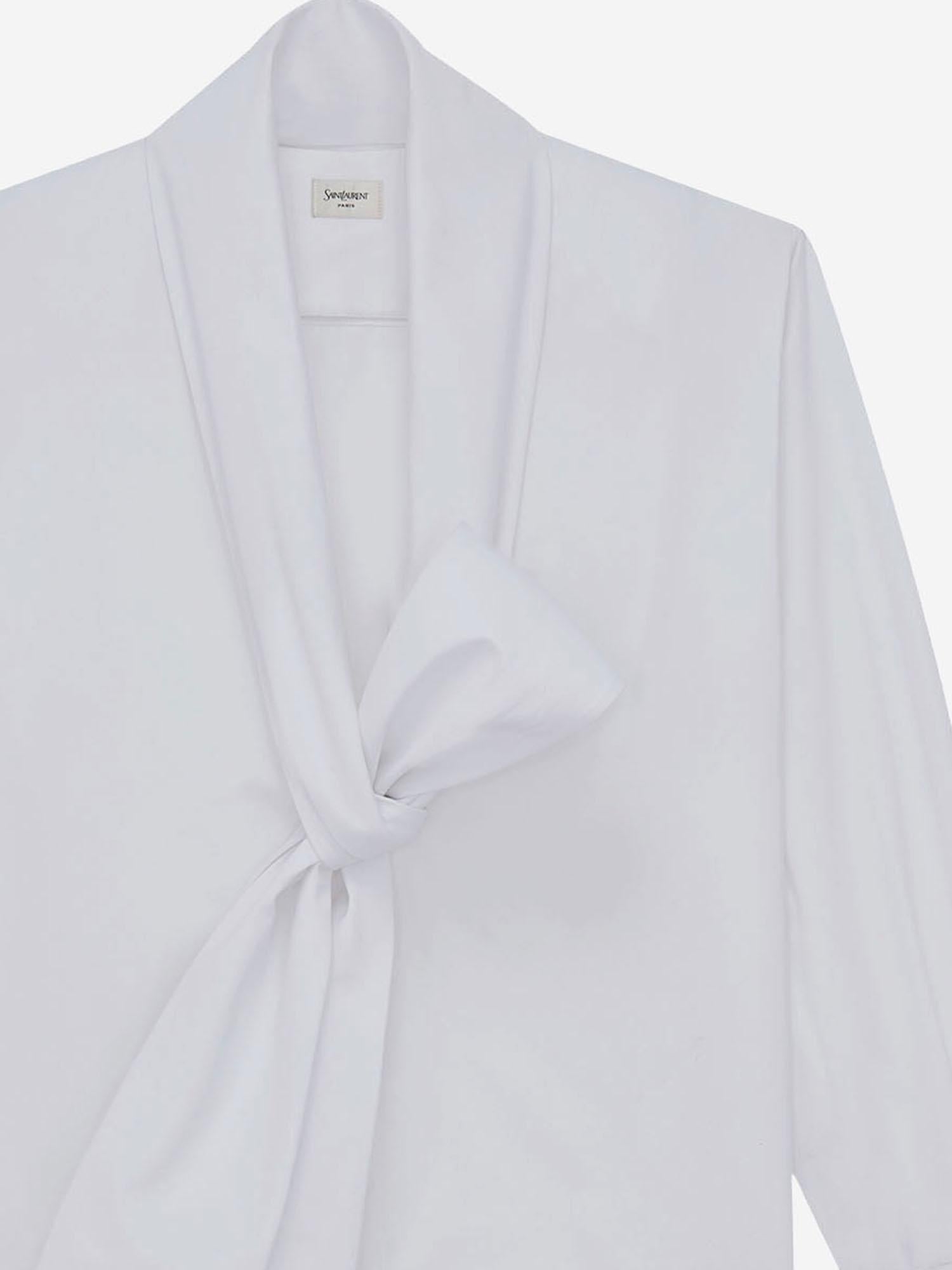 CAMICIA LAVALLIÈRE IN POPELINE DI COTONE 870726 Y1H489000 SAINT LAURENT 