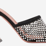 SANDALI LUPITA CRYSTAL LUPITACRYSTALNETSLIPPER 70BLACKWHITE AMINA MUADDI 
