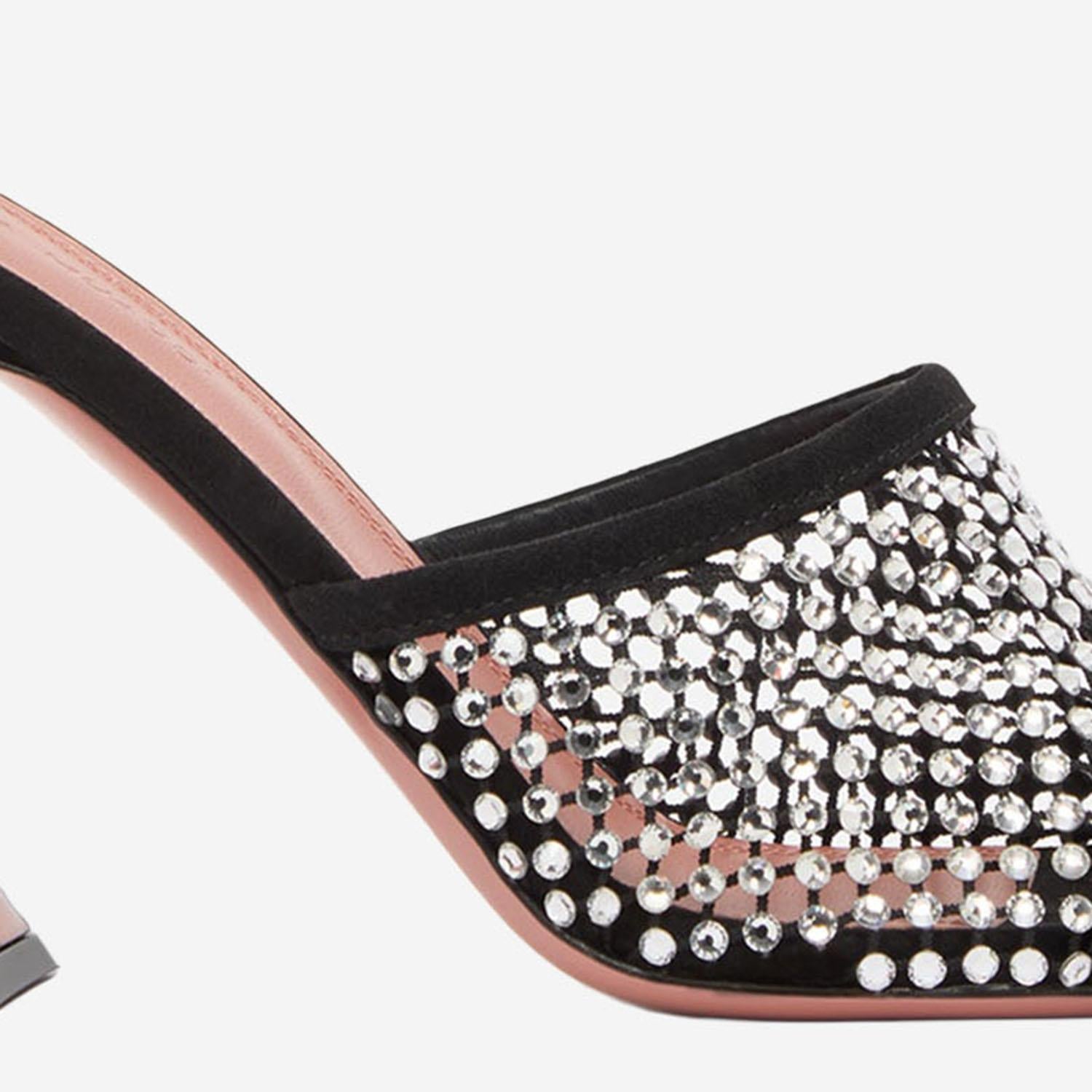SANDALI LUPITA CRYSTAL LUPITACRYSTALNETSLIPPER 70BLACKWHITE AMINA MUADDI 