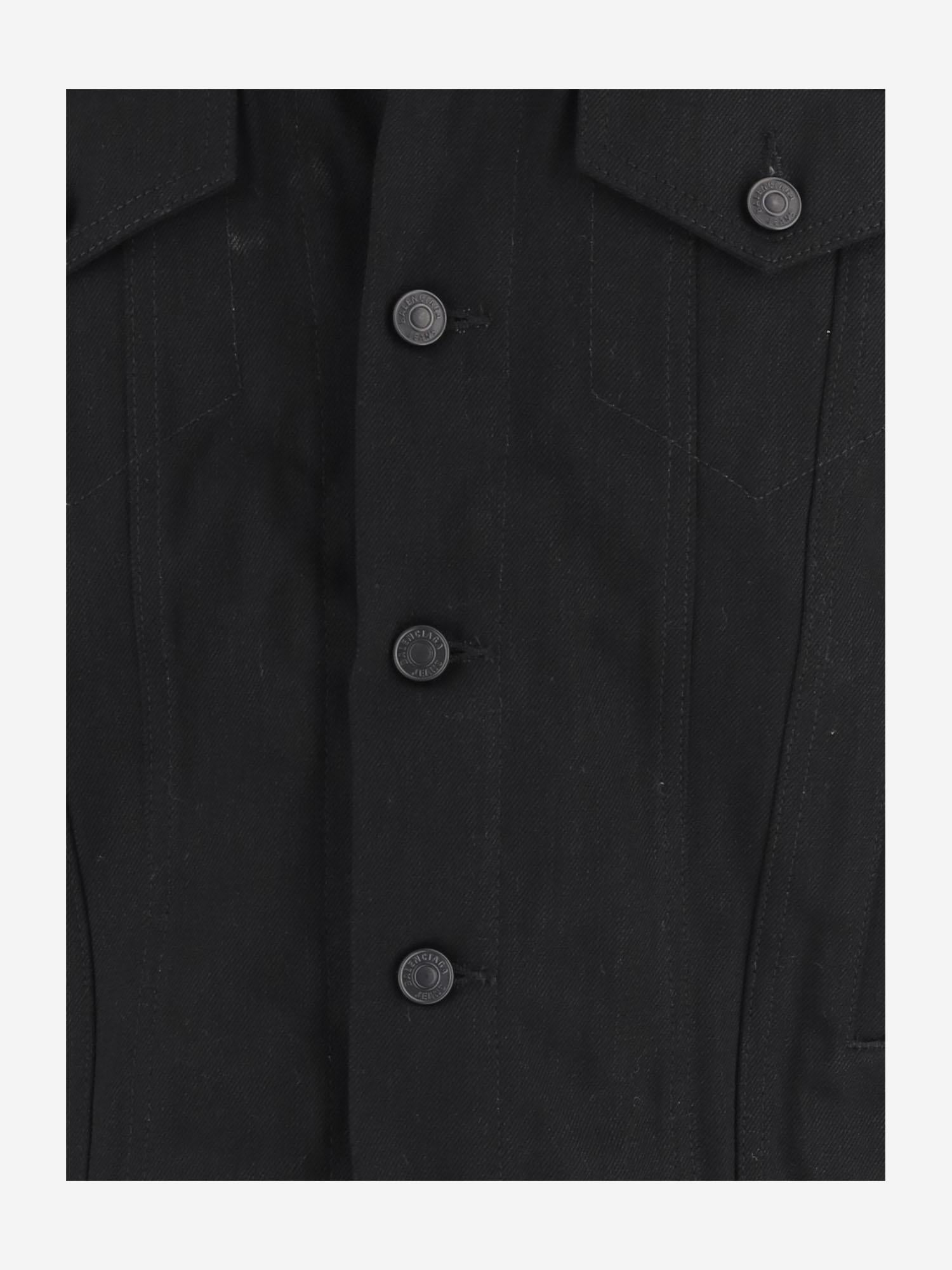 GIACCA IN DENIM NERO CON CHIUSURA A BOTTONI 849898 TTWA41000 BALENCIAGA 