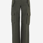 PANTALONI CARGO IN COTONE CON FINITURE CHECK 8118420 MARROWGREEN BURBERRY 