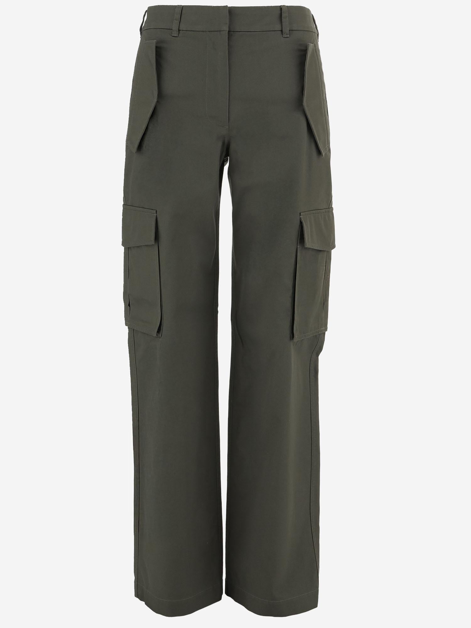PANTALONI CARGO IN COTONE CON FINITURE CHECK 8118420 MARROWGREEN BURBERRY 