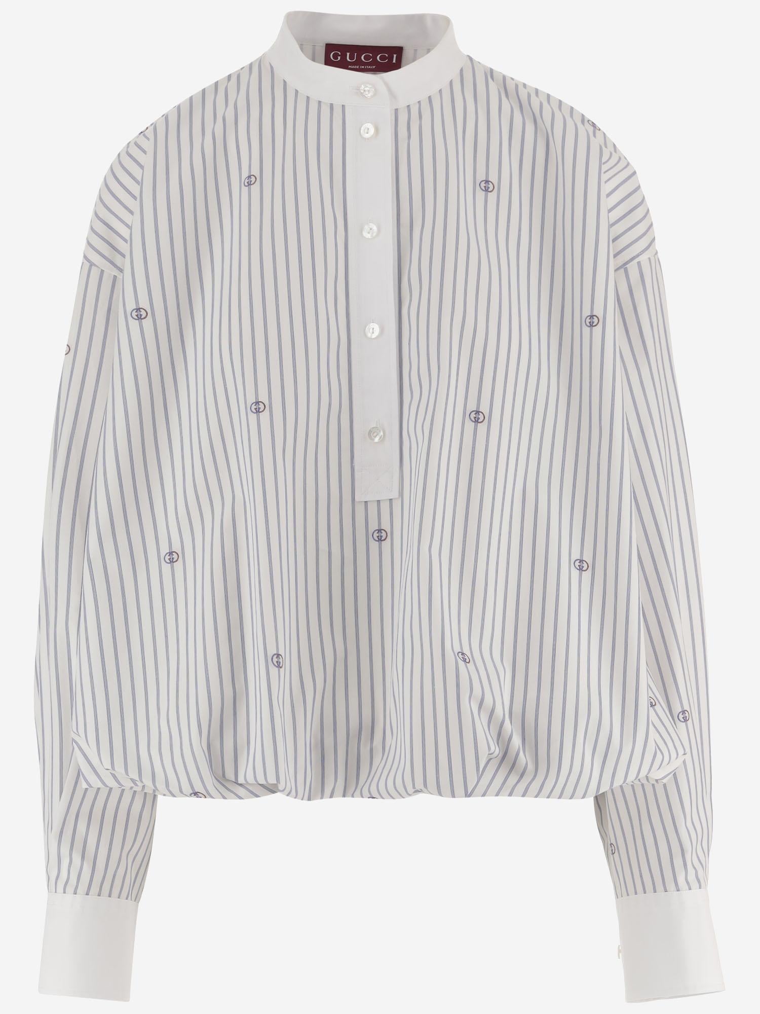 CAMICIA IN COTONE A RIGHE 855774 ZAUBX9098 GUCCI 