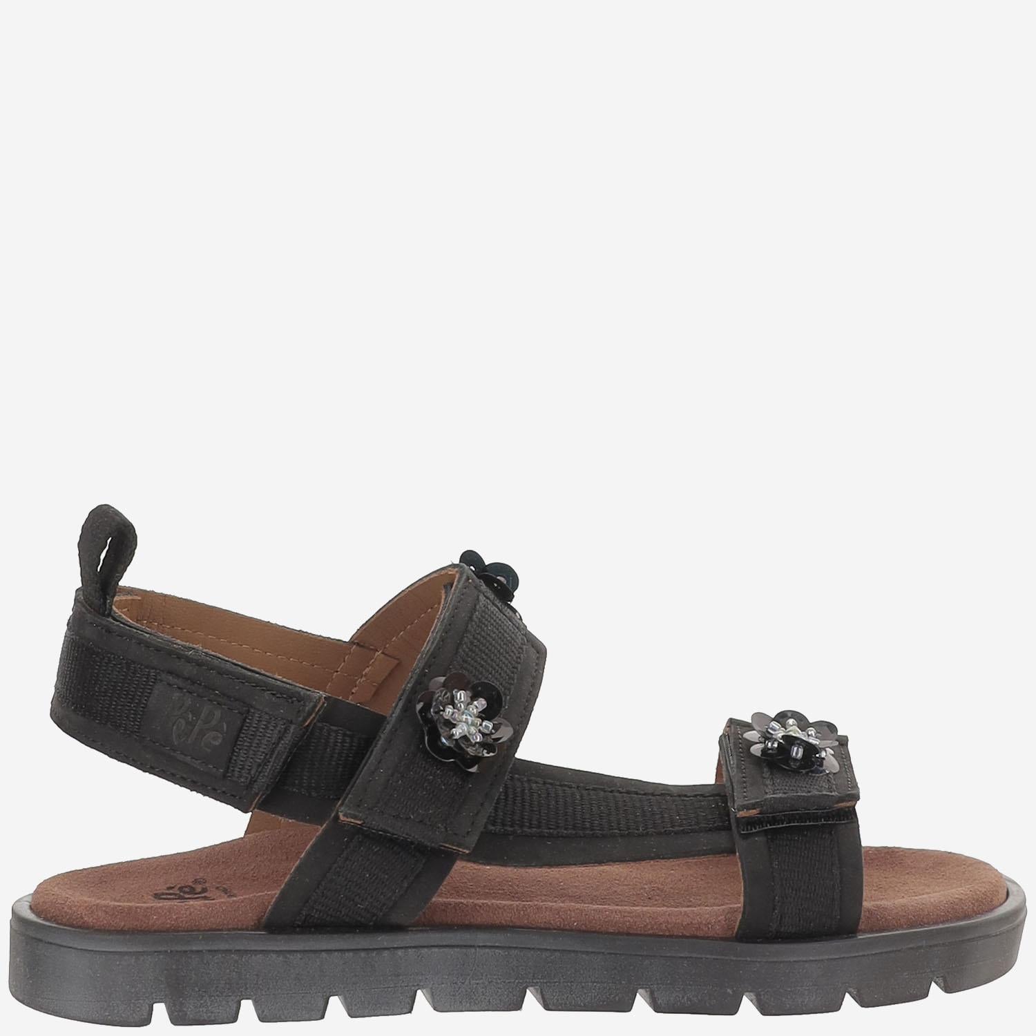 SANDALI IN PELLE E TESSUTO 1349CPNCFP NUBUCKNERO PèPè KIDS 