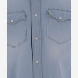 CAMICIA IN DENIM DI COTONE STRETCH WEST 76A2621 GHERARDI 