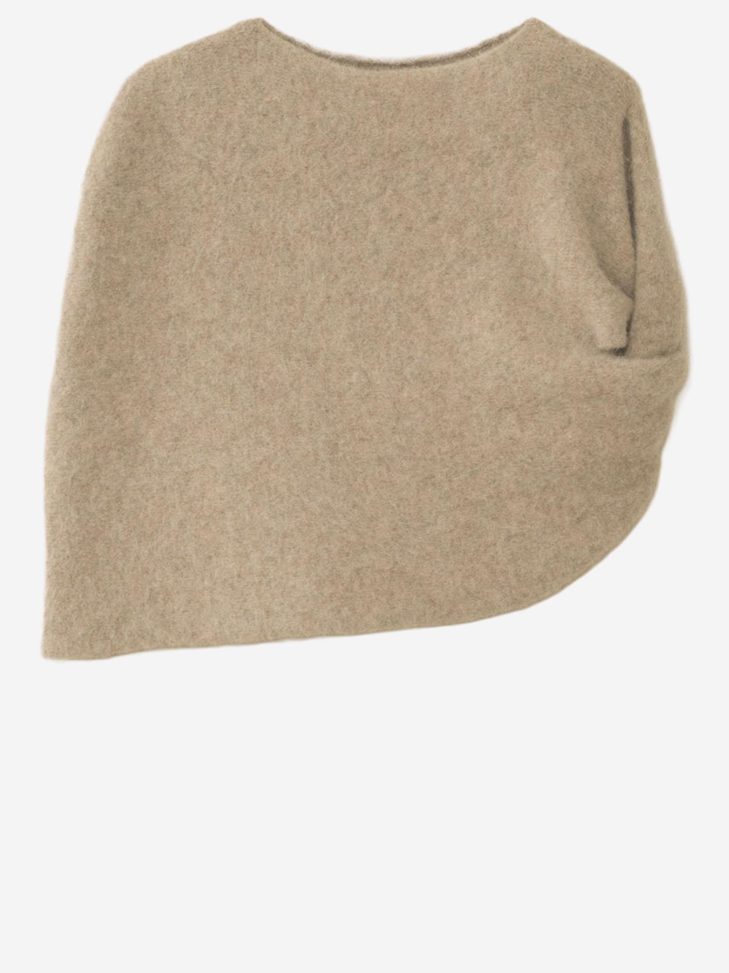 SCIALLE IN MISTO ALPACA CON SPALLA ANNODATA AW25A2574Y306 HUSK LAUREN MANOOGIAN 