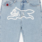 JEANS IN DENIM DI COTONE CON LOGO ICD001 HEAVY WASH BLUE ICECREAM 