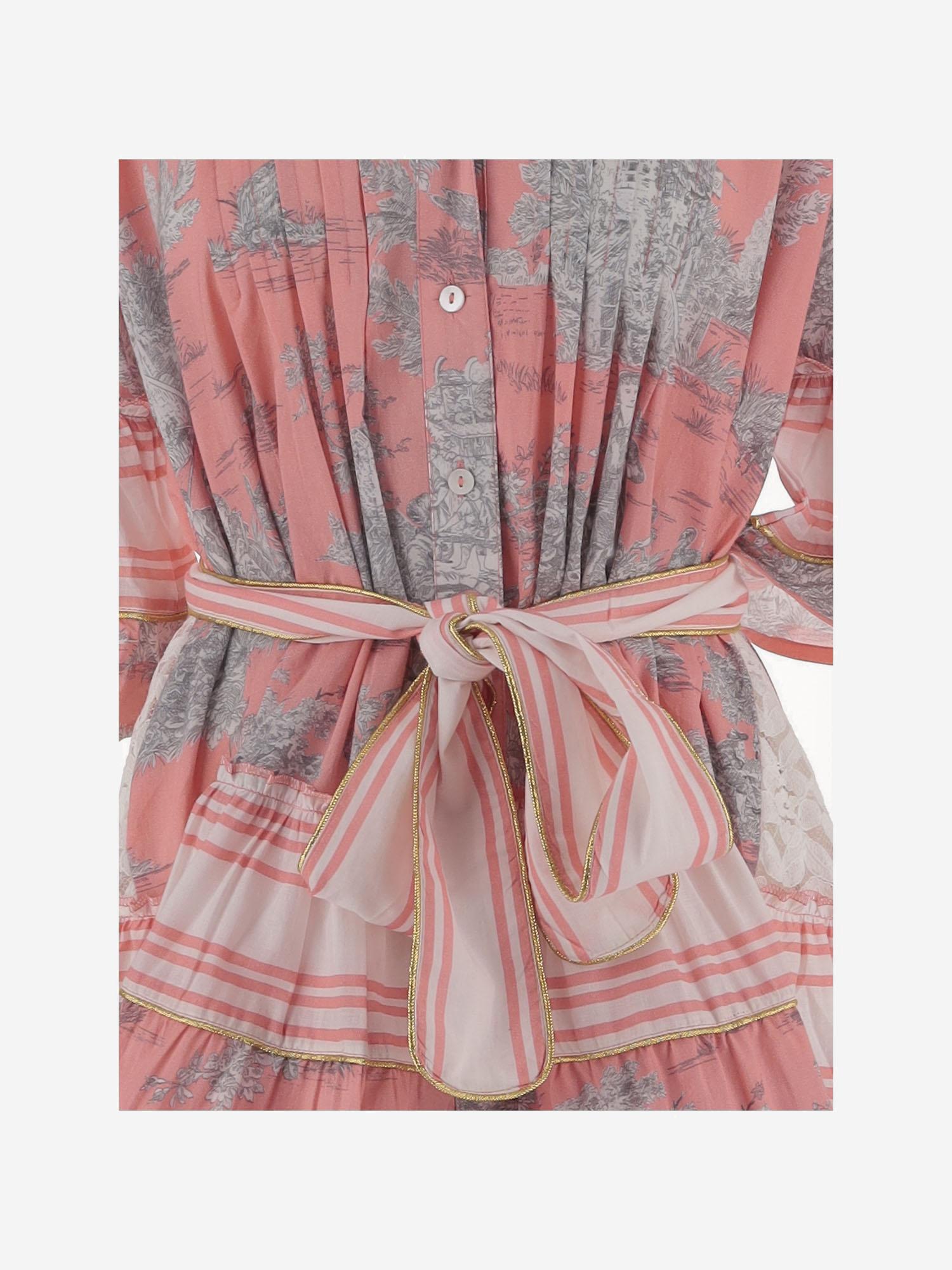 ABITO IN COTONE CON MOTIVO floreale NEWTOILE 04STRAWBERRYGREY PEPS CANNES 