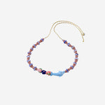 Collana con delfini e perle in vetro MIXEDGLASSBEAD DOLPHINPINKRED SORBET ISLAND 