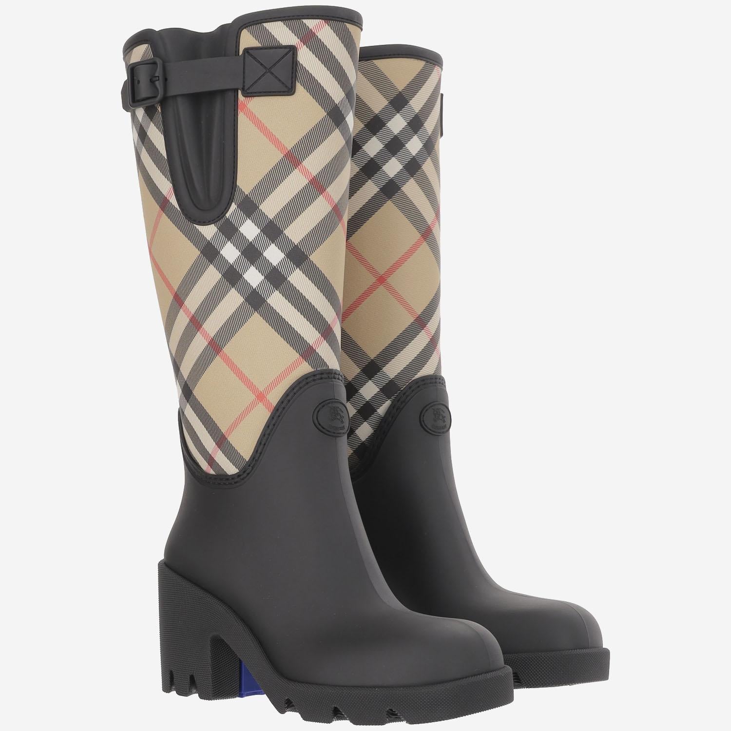 Stivali alti con Marsh Stamp 8111680 BLACK BURBERRY 