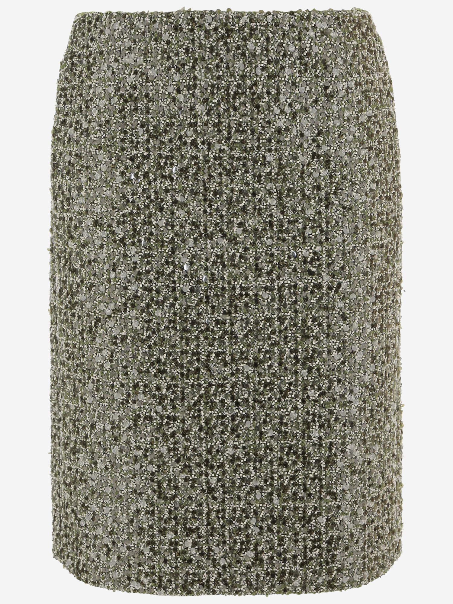 GONNA IN MISTO COTONE E LANA CON MOTIVO TWEED 844988 ZATN03861 GUCCI 