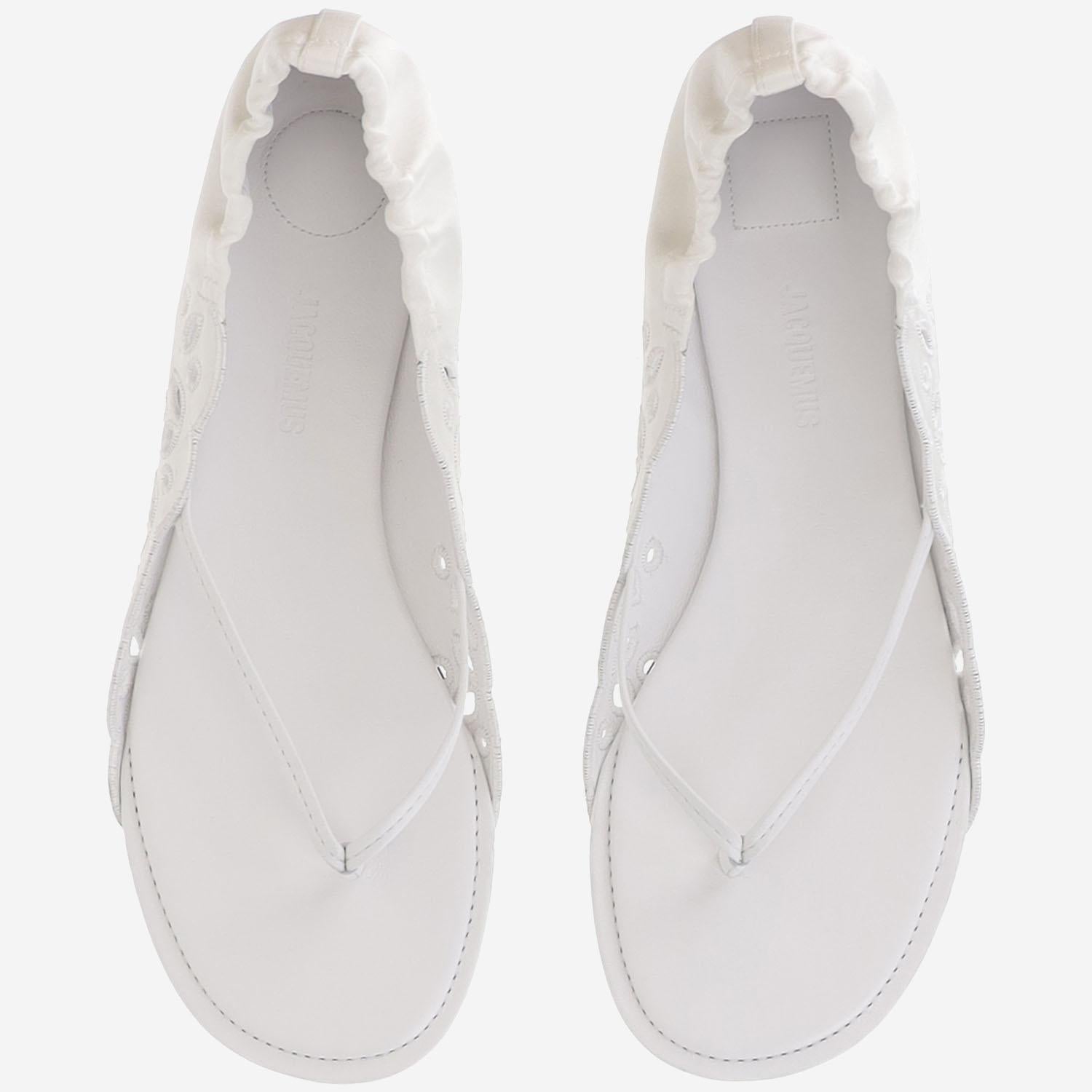 Sandali in pelle e tessuto con dettagli cut-out FOW00203AW00819 100 JACQUEMUS 