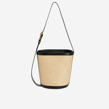BORSA CANNOLO BUCKET IN PELLE E RAFIA J07ZH0059 P8930280 JIL SANDER 