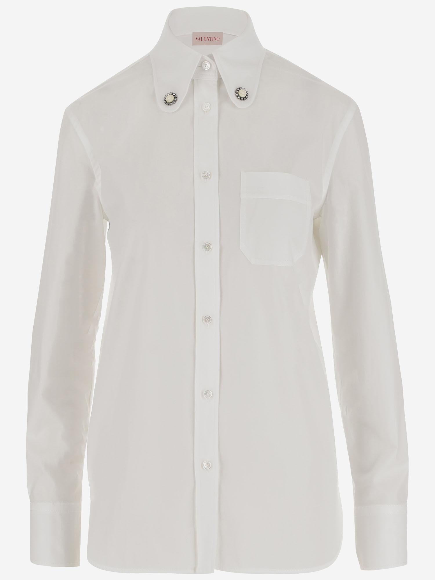 CAMICIA IN POPELINE DI COTONE 6B3AB7805A6 001 VALENTINO 