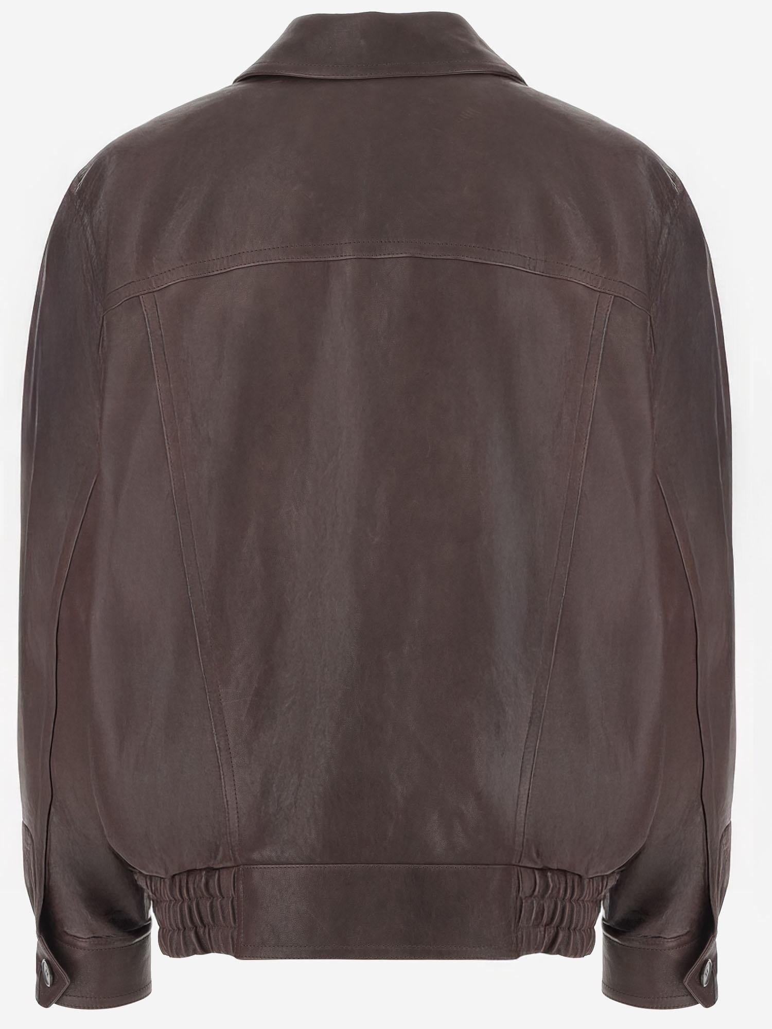 GIUBBOTTO IN PELLE CON COLLETTO CLASSICO 842948 YCNW22820 SAINT LAURENT 