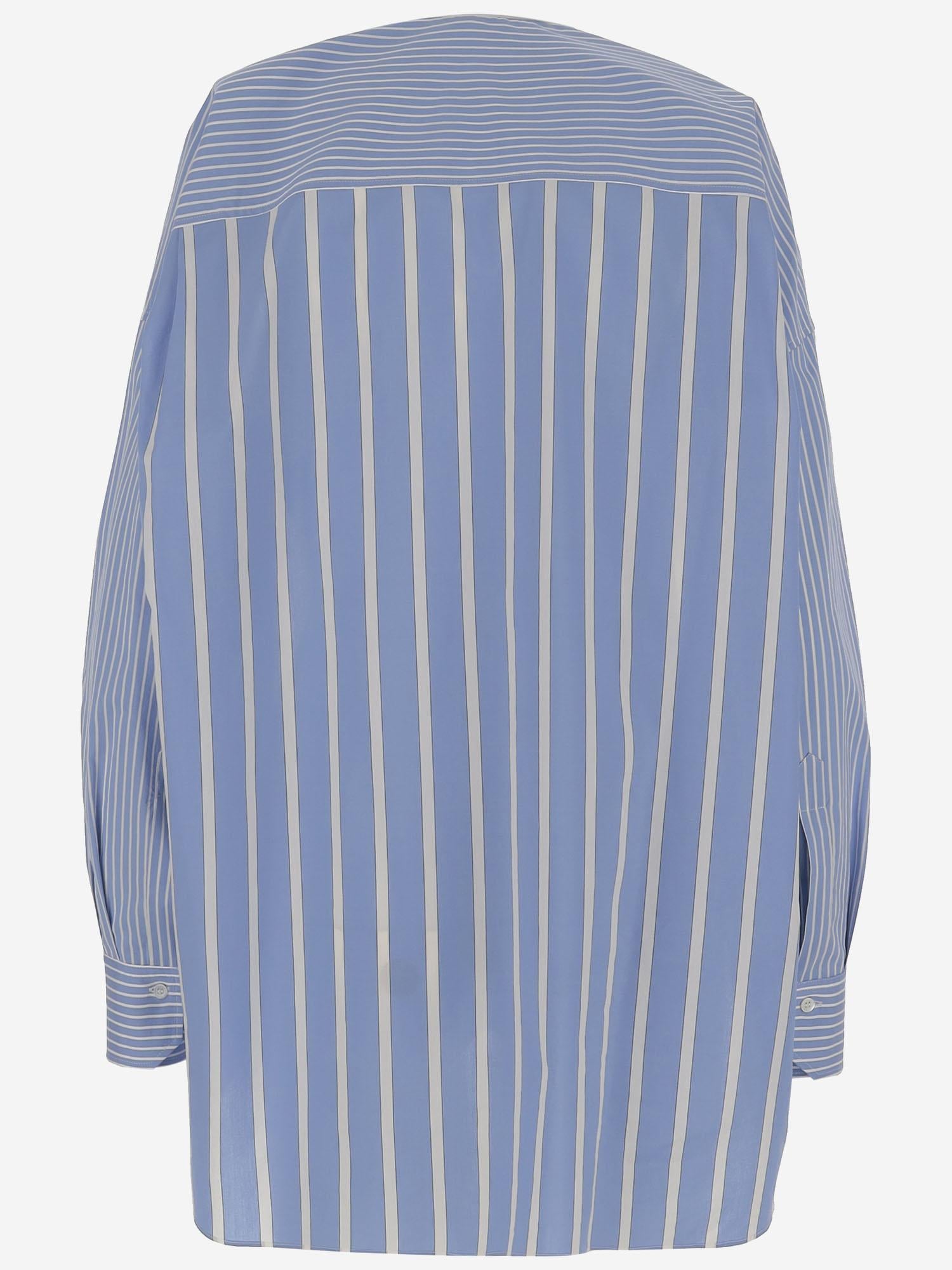 CAMICIA IN COTONE E SETA CON MOTIVO A RIGHE MN01825 T4051710 HER SHIRT 