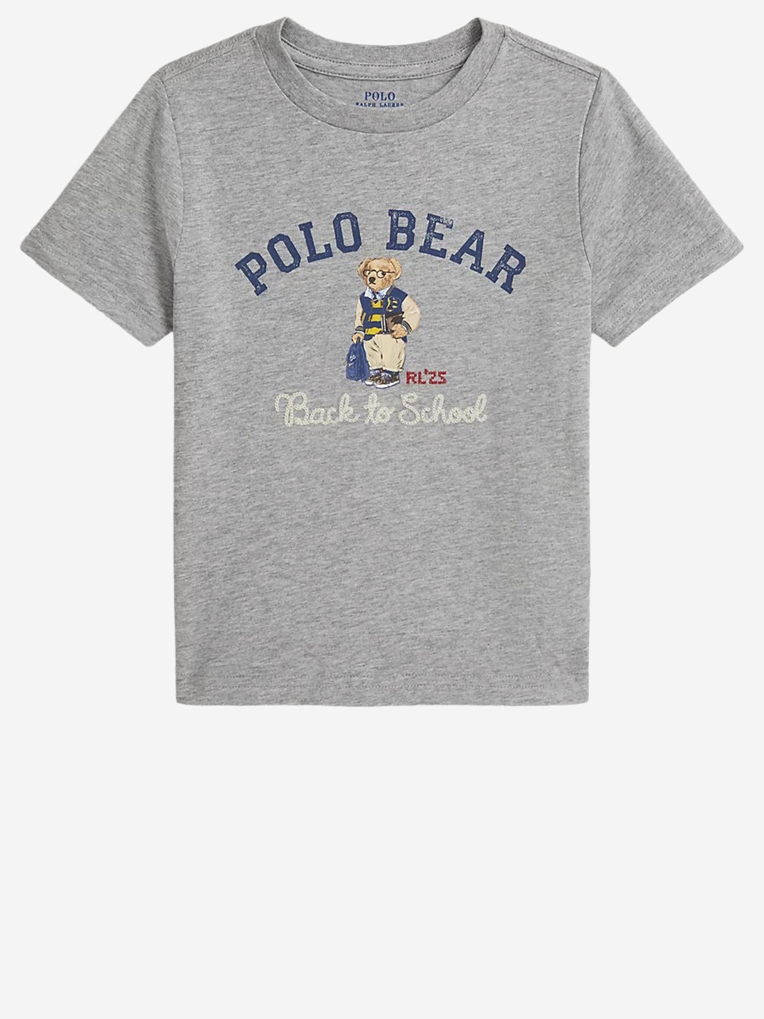 T-shirt in cotone con stampa Polo Bear 323981178 001 POLO RALPH LAUREN KIDS 