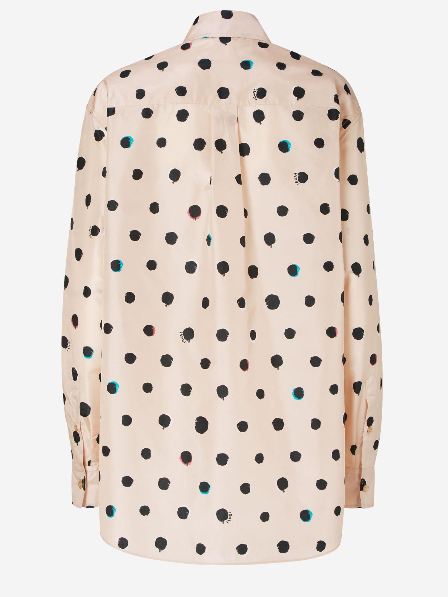 CAMICIA IN TAFFETÀ STAMPATO ROSA FS8312 AVJQF1UKB FENDI 