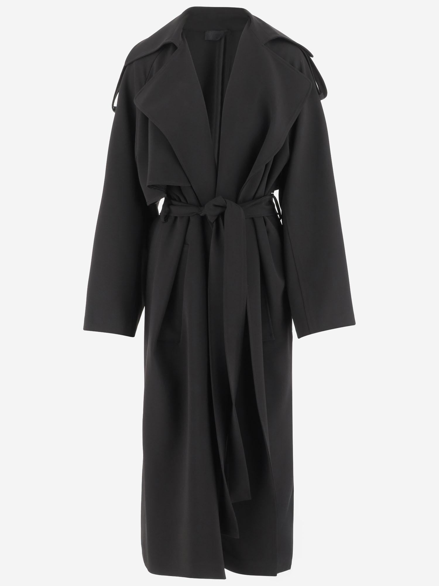Trench nero in nylon 4455 41790019 F.IT 
