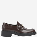 Mocassini in pelle con morsetto<BR/><BR/> 840725 0GQ002270 GUCCI 