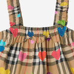 TOP IN COTONE CON MOTIVO CHECK E STAMPA CUORI 8121305 SANDIPPAT BURBERRY KIDS 