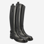 STIVALI CAVALIER IN PELLE 8114385 BLACK BURBERRY 