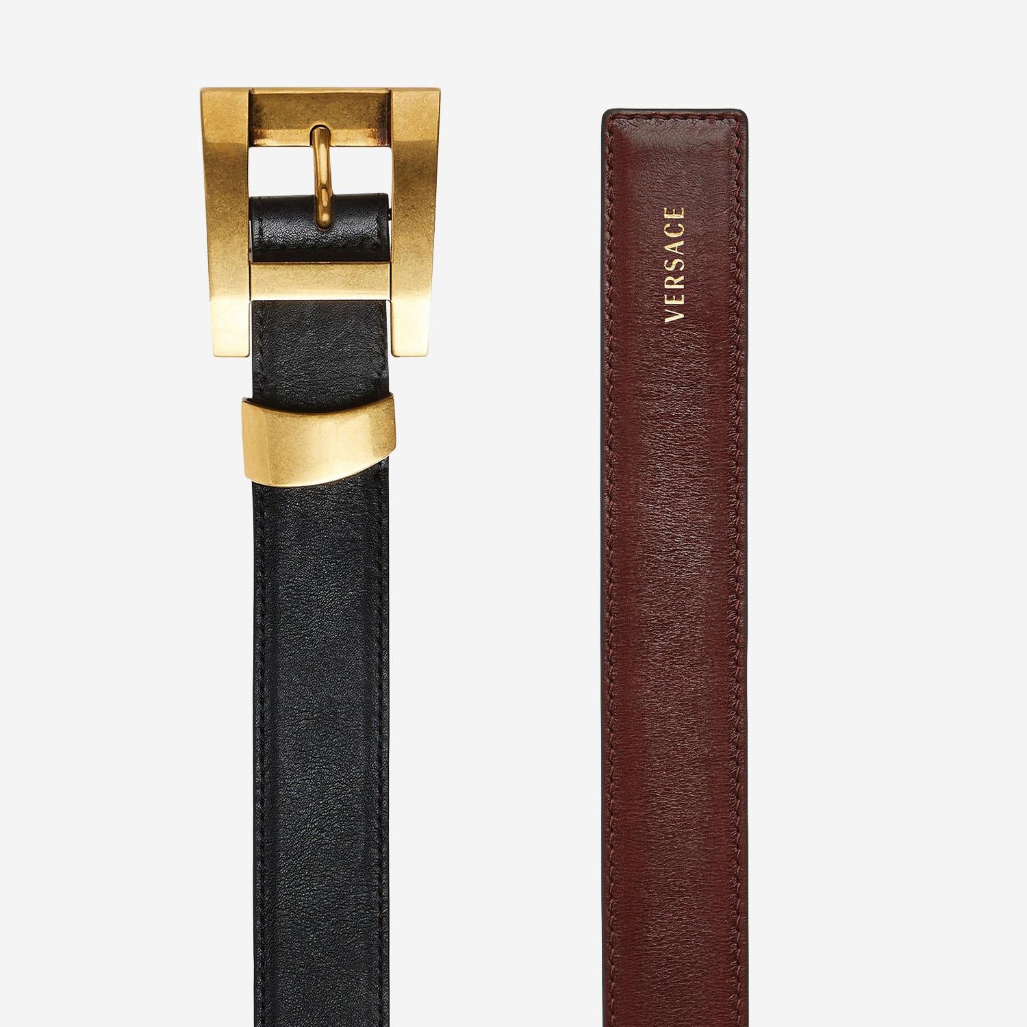 CINTURA IN PELLE CON LOGO 1023735 1A178481B55J VERSACE 