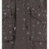 GIACCA IN COTONE RICAMATA CON APPLICAZIONI LUCIABRIGHT MOKKA NOVELLE 