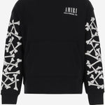 FELPA IN COTONE CON STAMPA E LOGO AKJYHD 1011Black AMIRI KIDS 