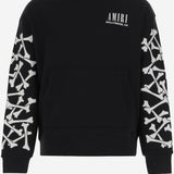 FELPA IN COTONE CON STAMPA E LOGO AKJYHD 1011Black AMIRI KIDS 