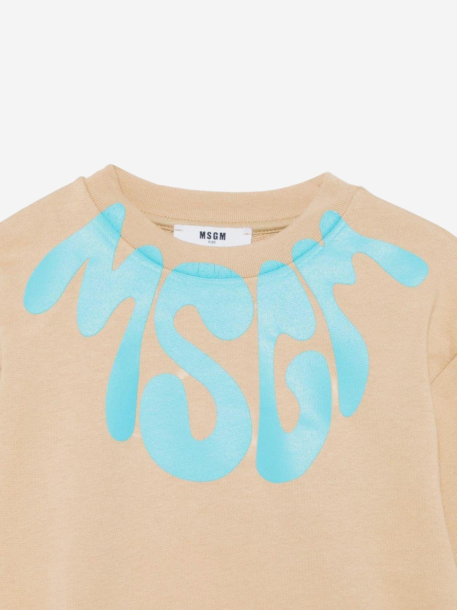 Felpa IN COTONE con logo S6MSJUSW220 178 MSGM KIDS 