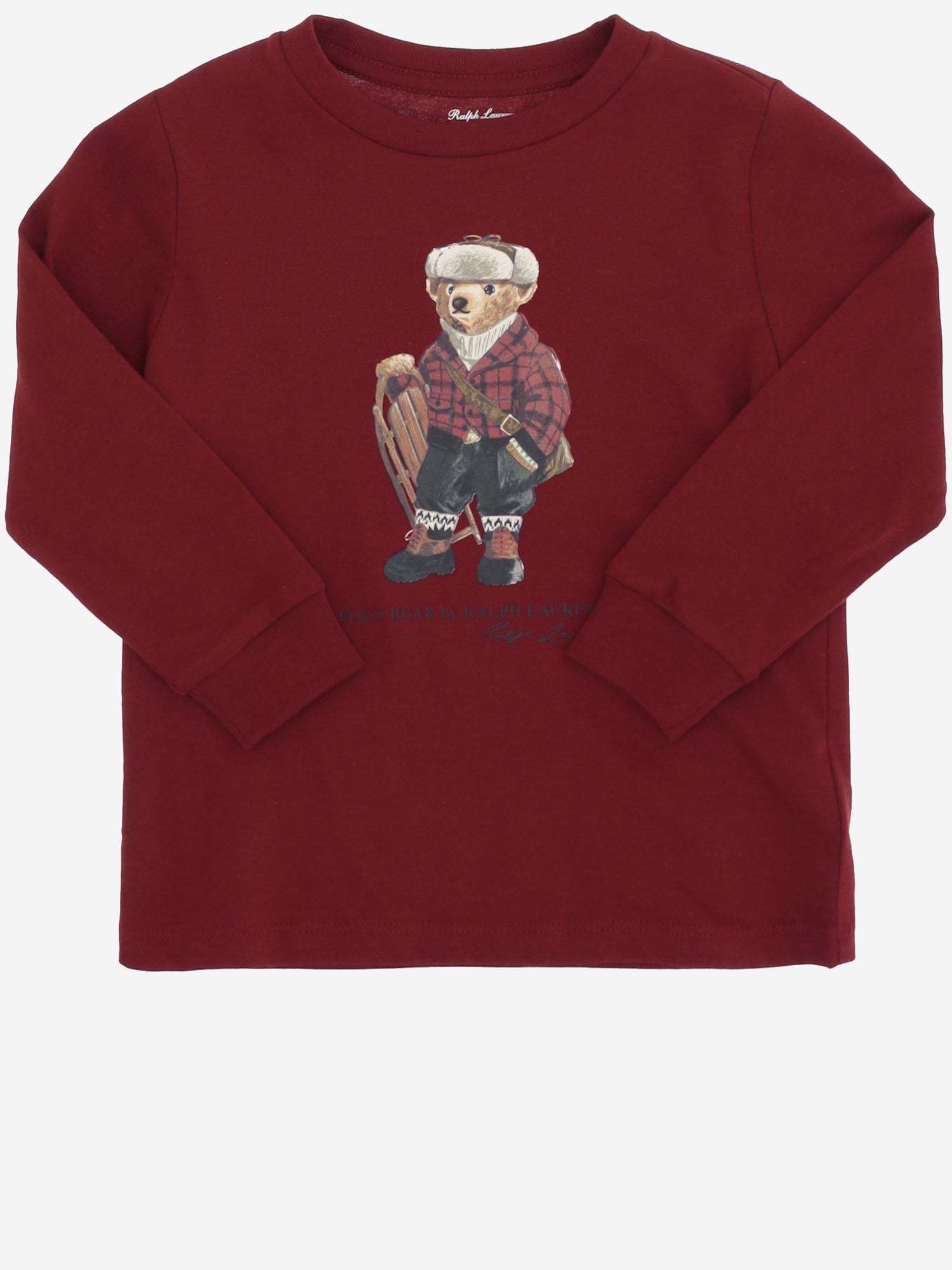 FELPA IN COTONE CON STAMPA POLO BEAR 320981265 001 POLO RALPH LAUREN KIDS 