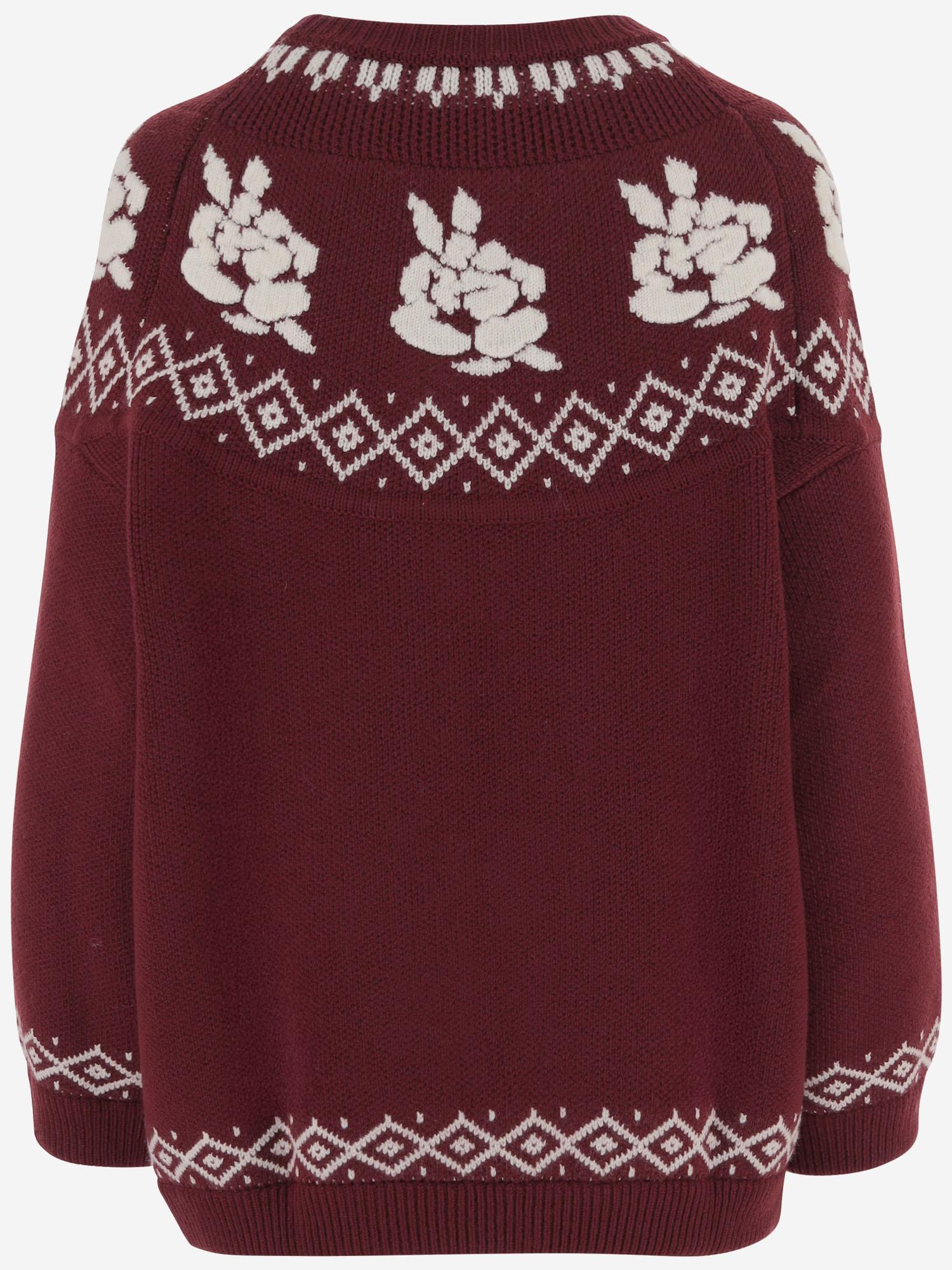 MAGLIONE IN LANA CON MOTIVO FLOREALE 297925 BORDEAUX MAGDA BUTRYM 