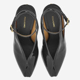 Sandali peep toe con zeppa 01K873 001NEROBISCOTTONERO SALVATORE FERRAGAMO 