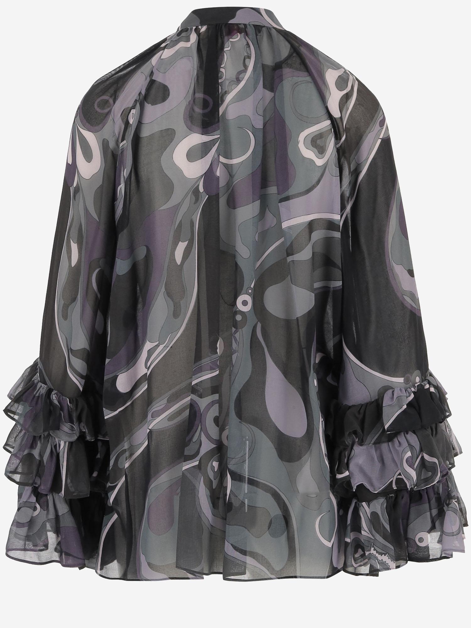 BLUSA IN VISCOSA CON STAMPA A MOTIVO ASTRATTO 5URM11 5U780016 EMILIO PUCCI 