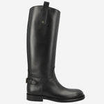 STIVALI CAVALIER IN PELLE 8114385 BLACK BURBERRY 