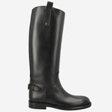 STIVALI CAVALIER IN PELLE 8114385 BLACK BURBERRY 