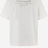 T-SHIRT IN COTONE CON STAMPA POSTERIORE 6261K21196 Ecru CARVEN 