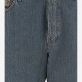 JEANS IN DENIM DI COTONE CON RISVOLTI CHECK 8116361 MIDBLUE BURBERRY 