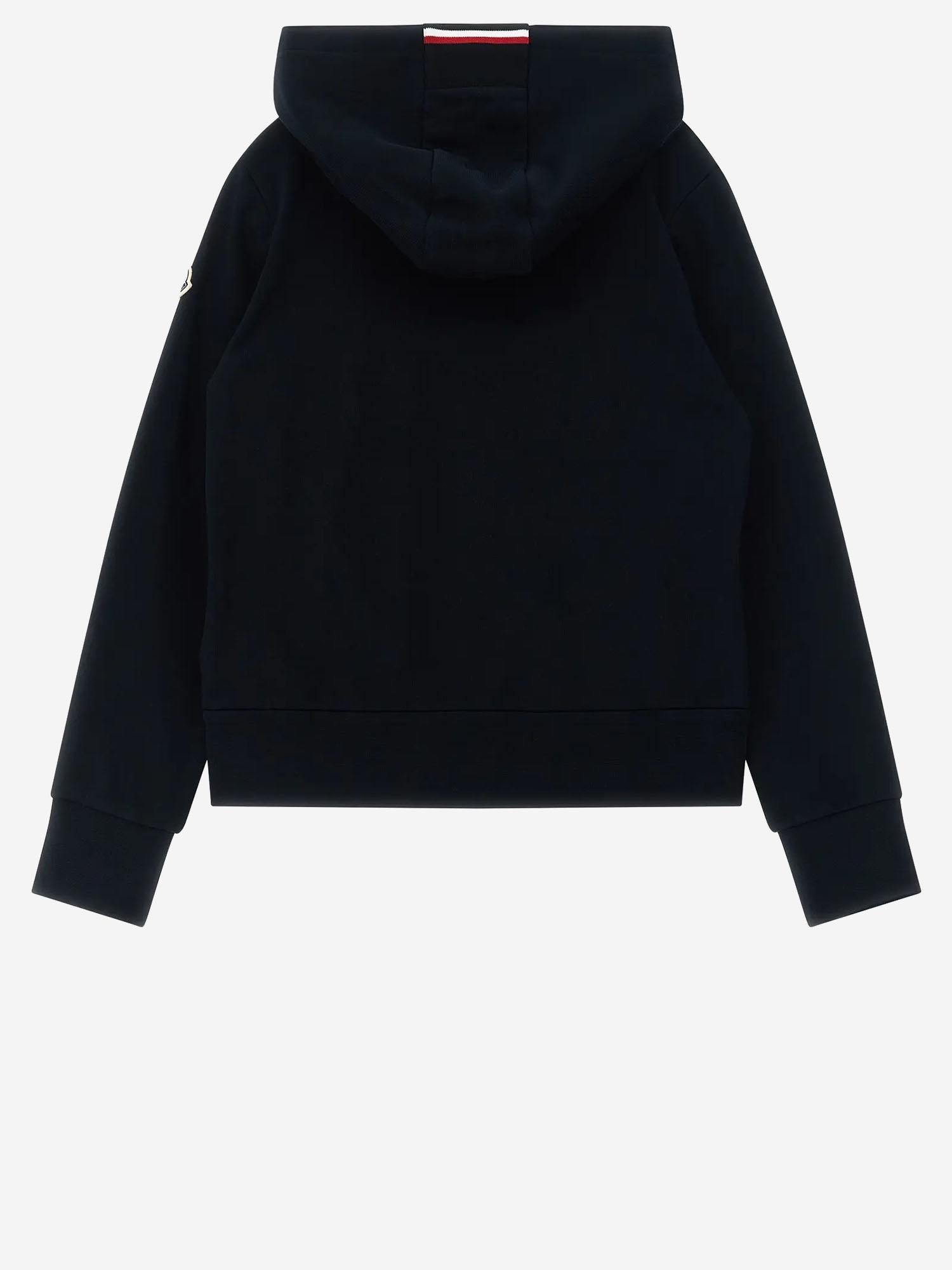 FELPA IN COTONE STRETCH CON ZIP 8G0000189AKM 778 MONCLER ENFANTS 