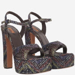 SANDALI PLATFORM IN MISTO VISCOSA MWF092 026 MISSONI 