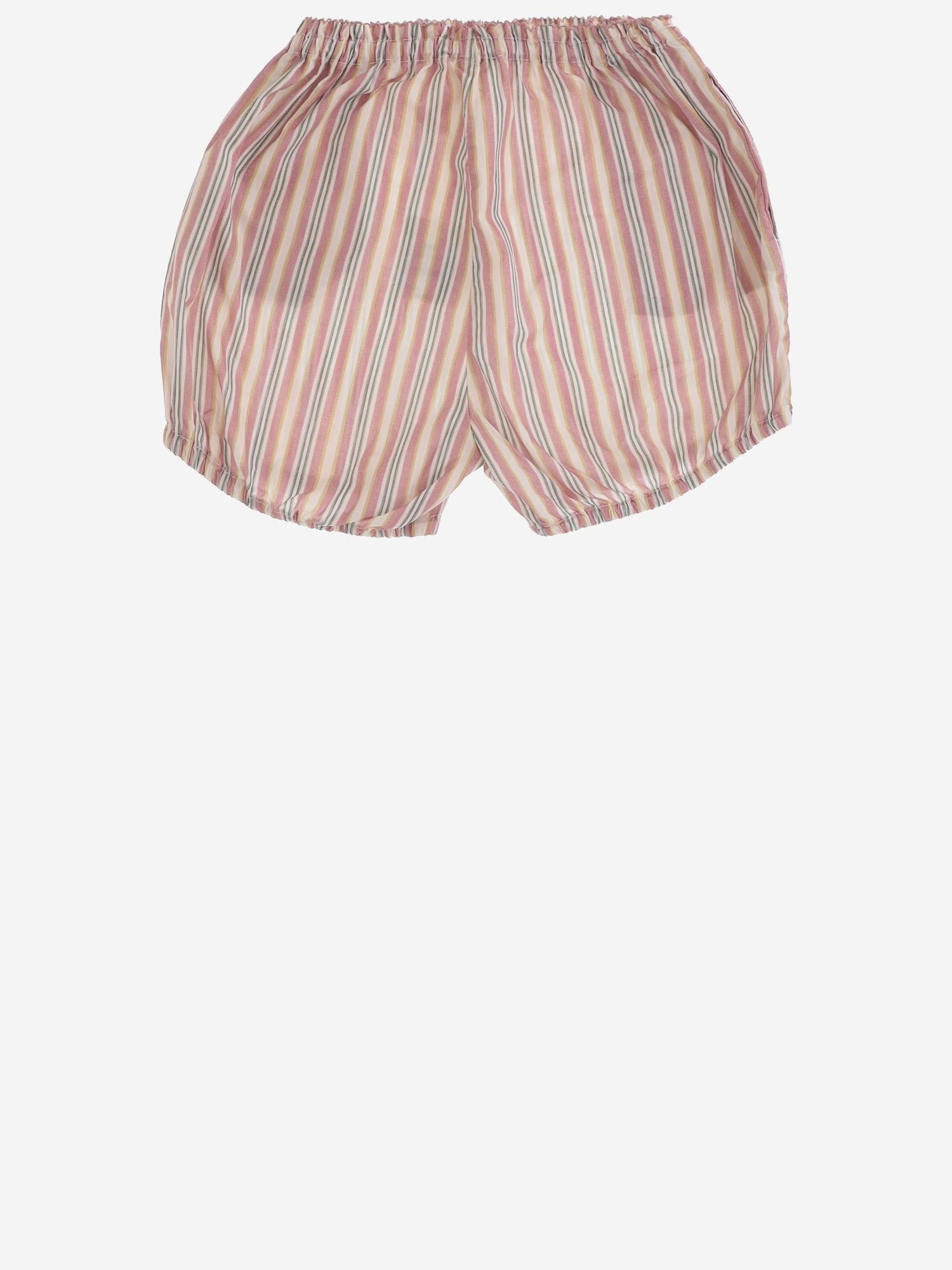 PANTALONI CORTI IN COTONE STRETCH A RIGHE 35618145 073 BABE & TESS KIDS 