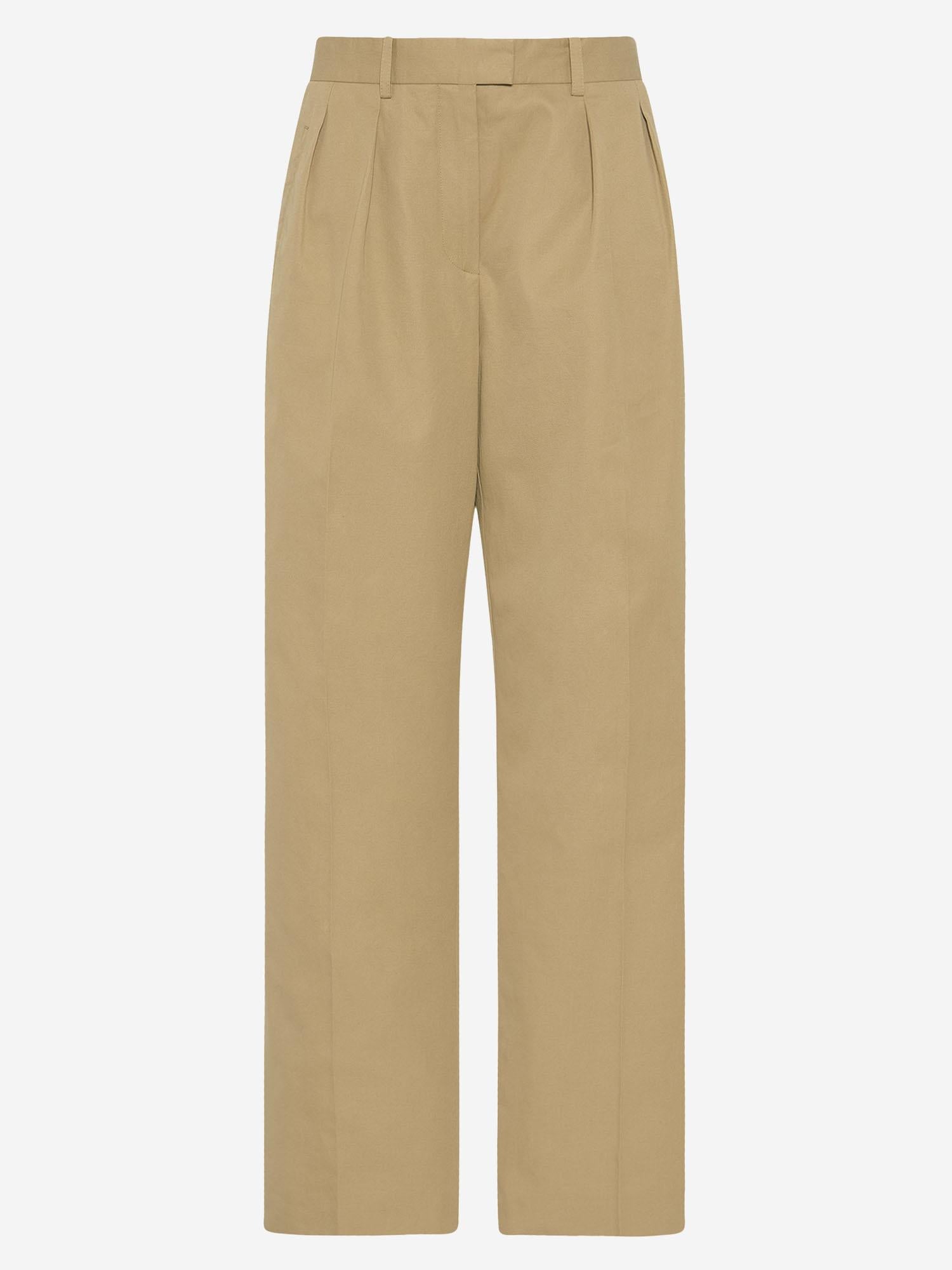 PANTALONI IN COTONE E CASHMERE 8884W3670 BEI THE ROW 