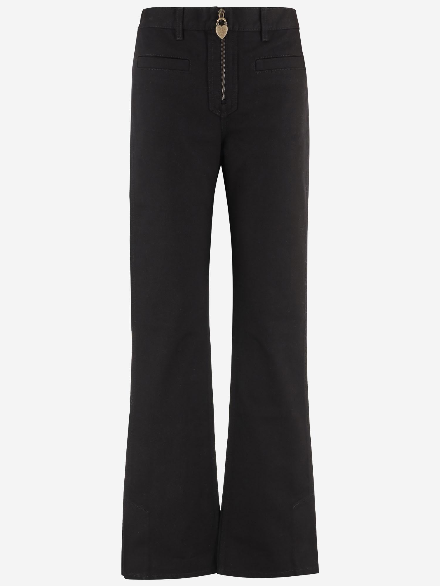 PANTALONI IN COTONE CON ZIP FRONTALE CH25WDP72150 001 CHLOE 