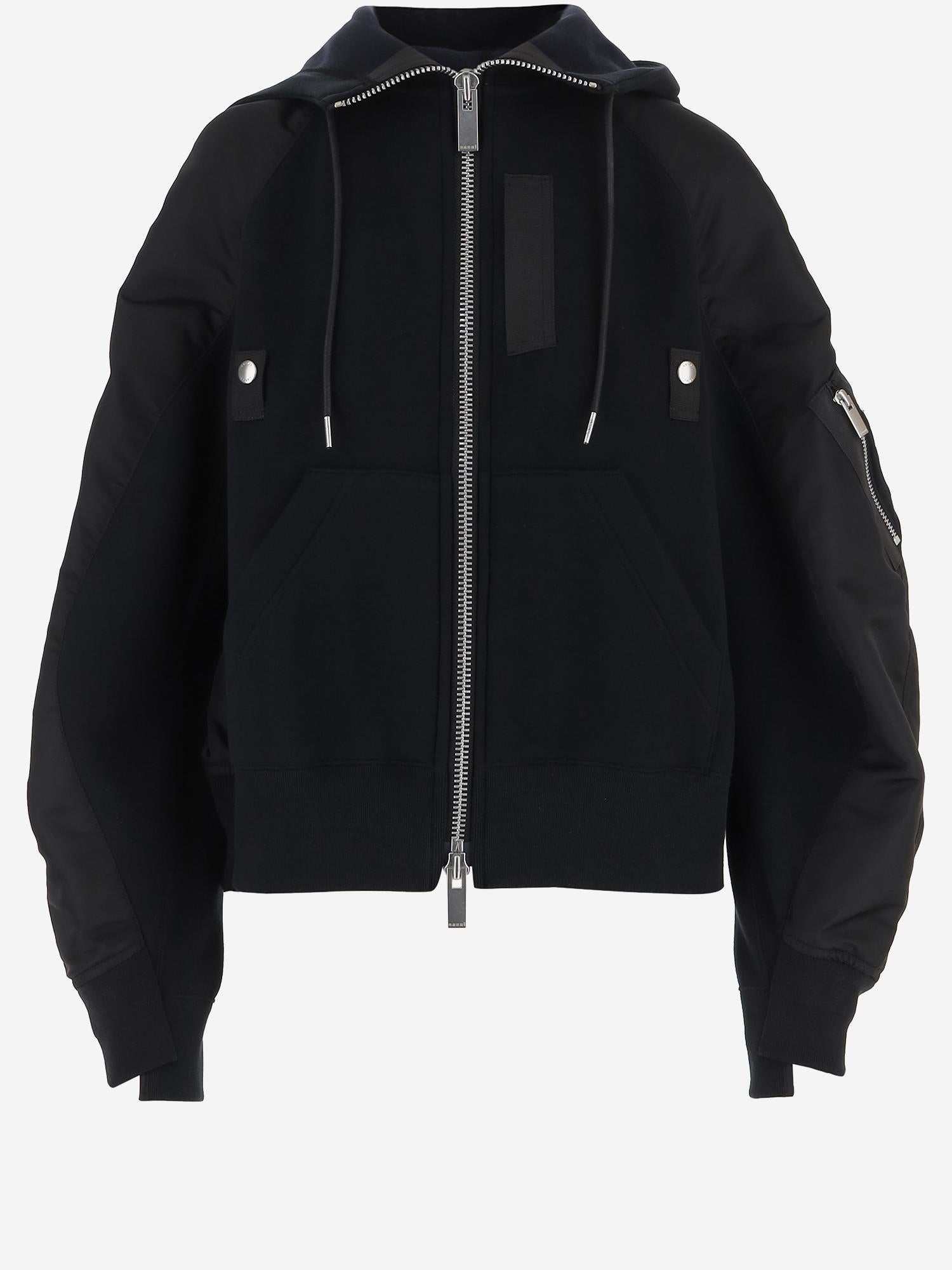 FELPA CON ZIP IN MISTO COTONE 08343 001 SACAI 