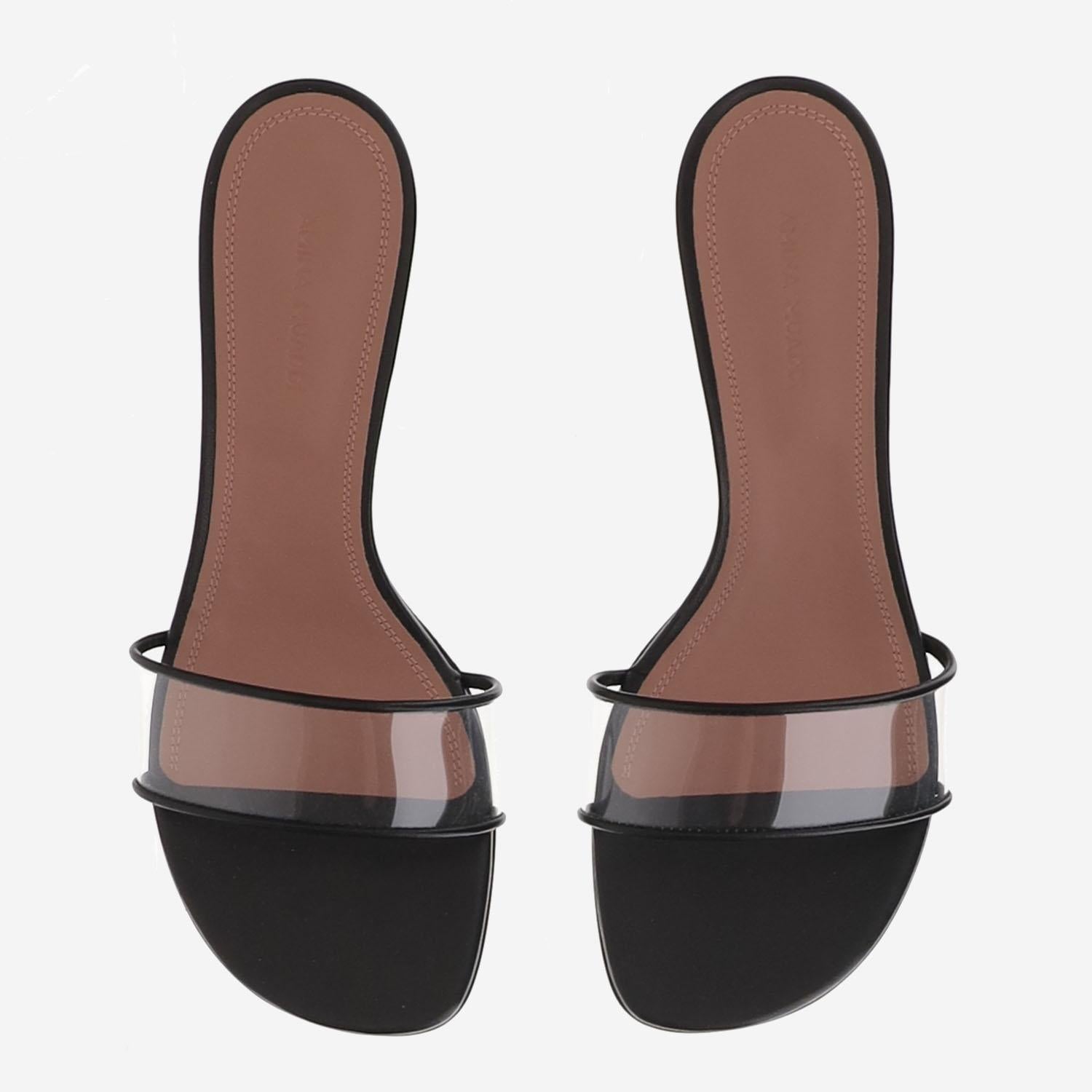 Sandali andreea glass ANDREEAGLASSSLIPPER 45BLACKTRANSPARENT AMINA MUADDI 