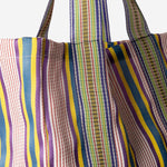 BORSA SHOPPING CON MOTIVO A RIGHE AU820995 06YELLOW/BLUE/PURPLE EJA 