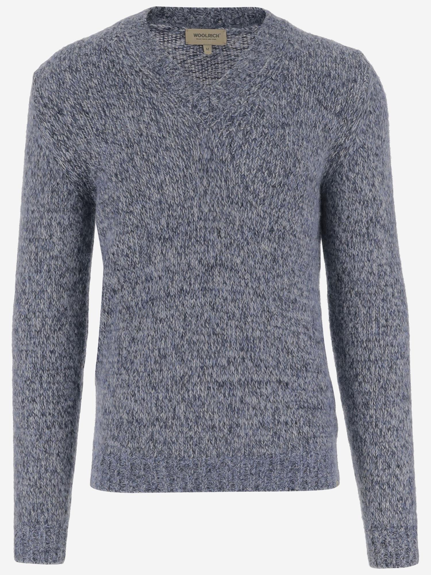 MAGLIONE SCOLLO A V IN MISTO ALPACA CFWOKN2013MRUF5014 3017 WOOLRICH 
